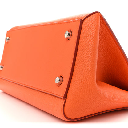 Celine Grained Calfskin Small Edge Shoulder Bag Orange 10 of 10