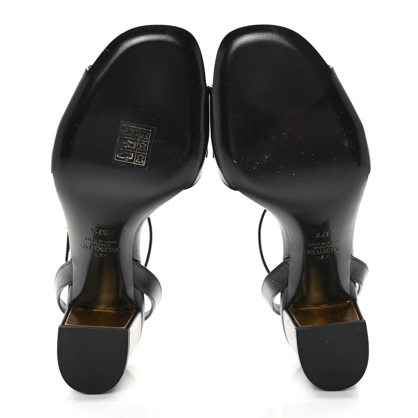 Calfskin VLogo Chain Sandals 37.5 Black