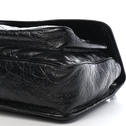 Saint Laurent Crinkled Calfskin Matelasse Monogram Large Niki Chain Satchel Black 23 of 24