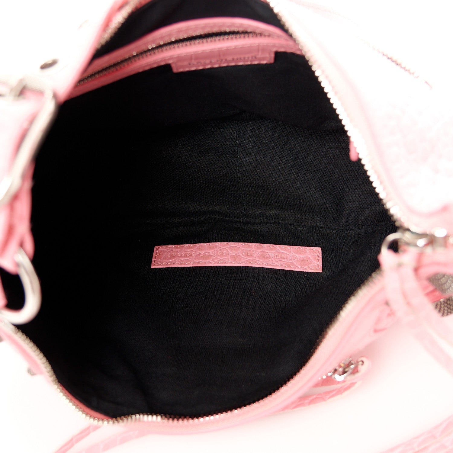 Balenciaga Extra Supple Calfskin Crocodile Embossed Small Le Cagole Shoulder Bag Sweet Pink 6 of 12