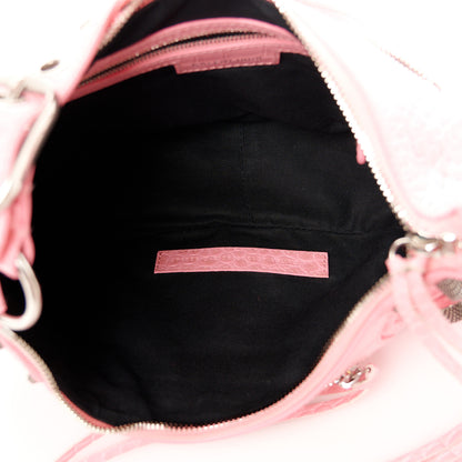 Balenciaga Extra Supple Calfskin Crocodile Embossed Small Le Cagole Shoulder Bag Sweet Pink 6 of 12