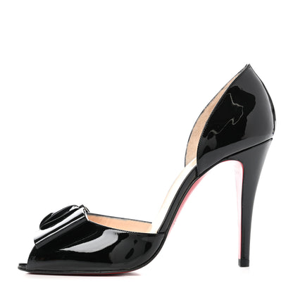 Christian Louboutin Patent Joli Noeud Dorcet Heels 39 Black 1 of 9
