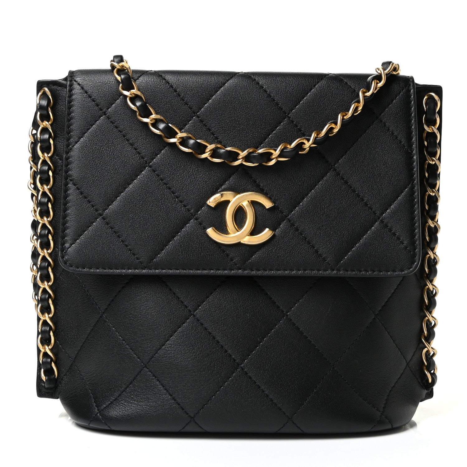 Chanel Calfskin Quilted Chain Small Hobo Bag Black 1 of 8