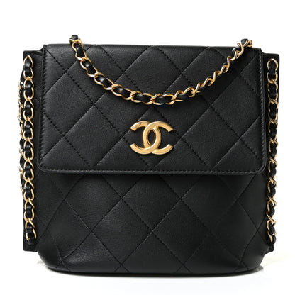 Chanel Calfskin Quilted Chain Small Hobo Bag Black 1 of 8