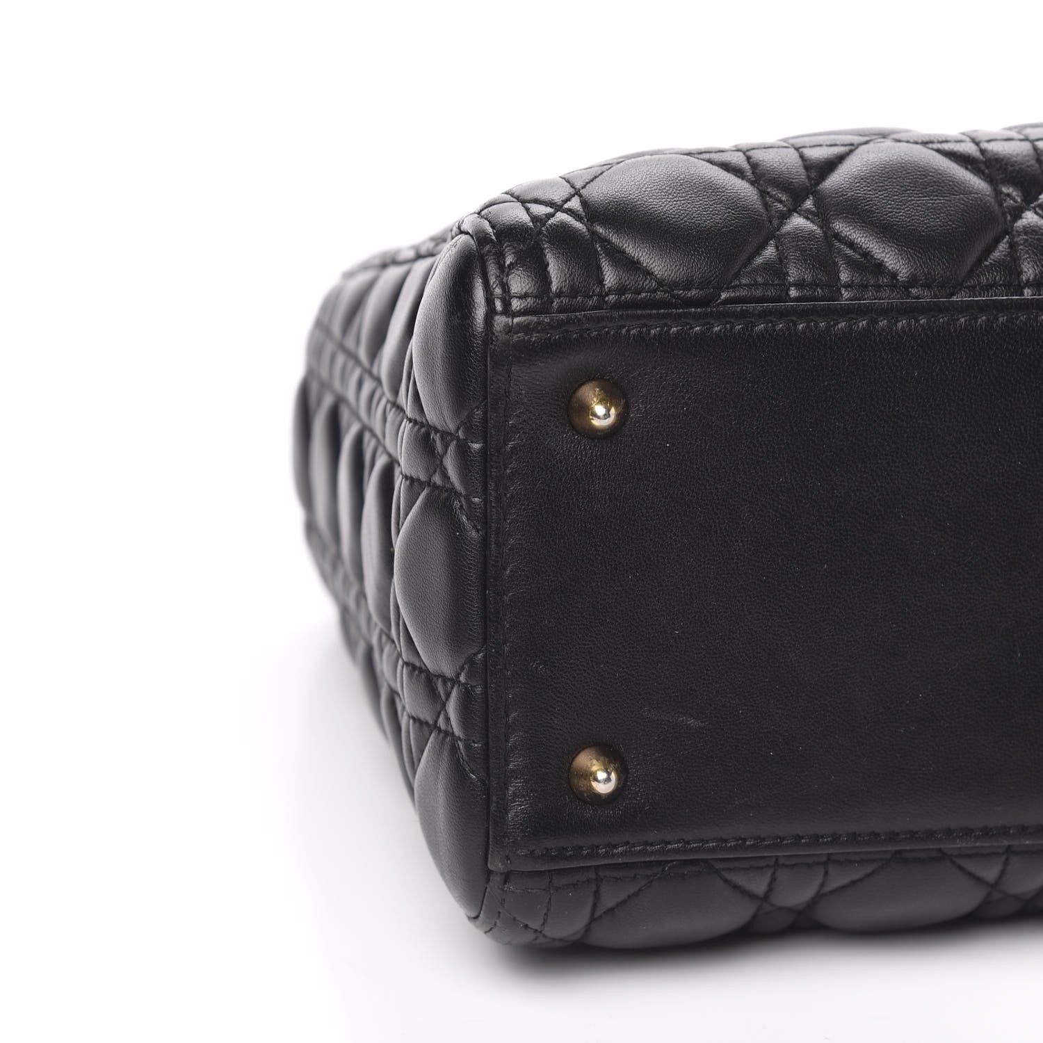 Christian Dior Lambskin Cannage Medium Lady Dior Black 9 of 11