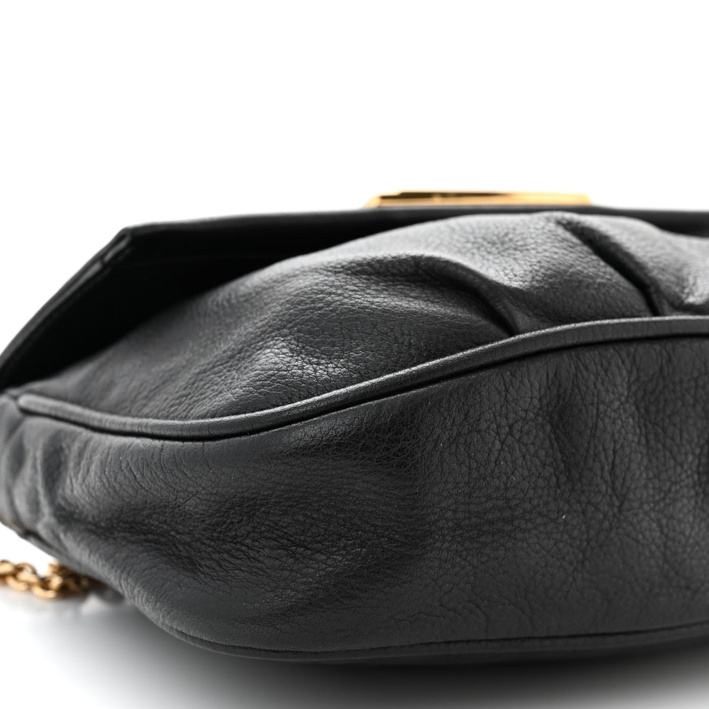 Vitello Flamingo Fendista Pouchette Crossbody Black