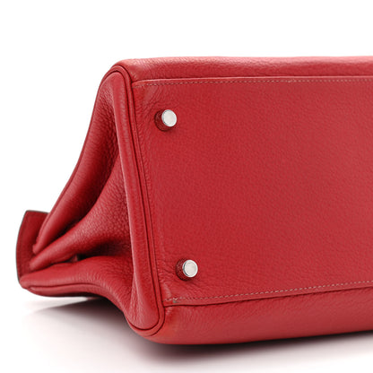 Hermes Taurillon Clemence Shoulder Kelly 40 Rouge Vif 9 of 14