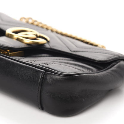 Gucci Calfskin Matelasse Mini GG Marmont Shoulder Bag Black 7 of 17