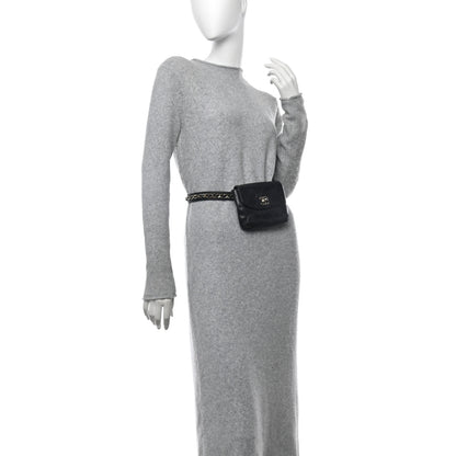 Chanel Calfskin Quilted Flap Waist Belt Bag 70 28 Black 2 of 11