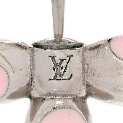 Louis Vuitton Metal Louisette Earrings Silver Rose 6 of 6