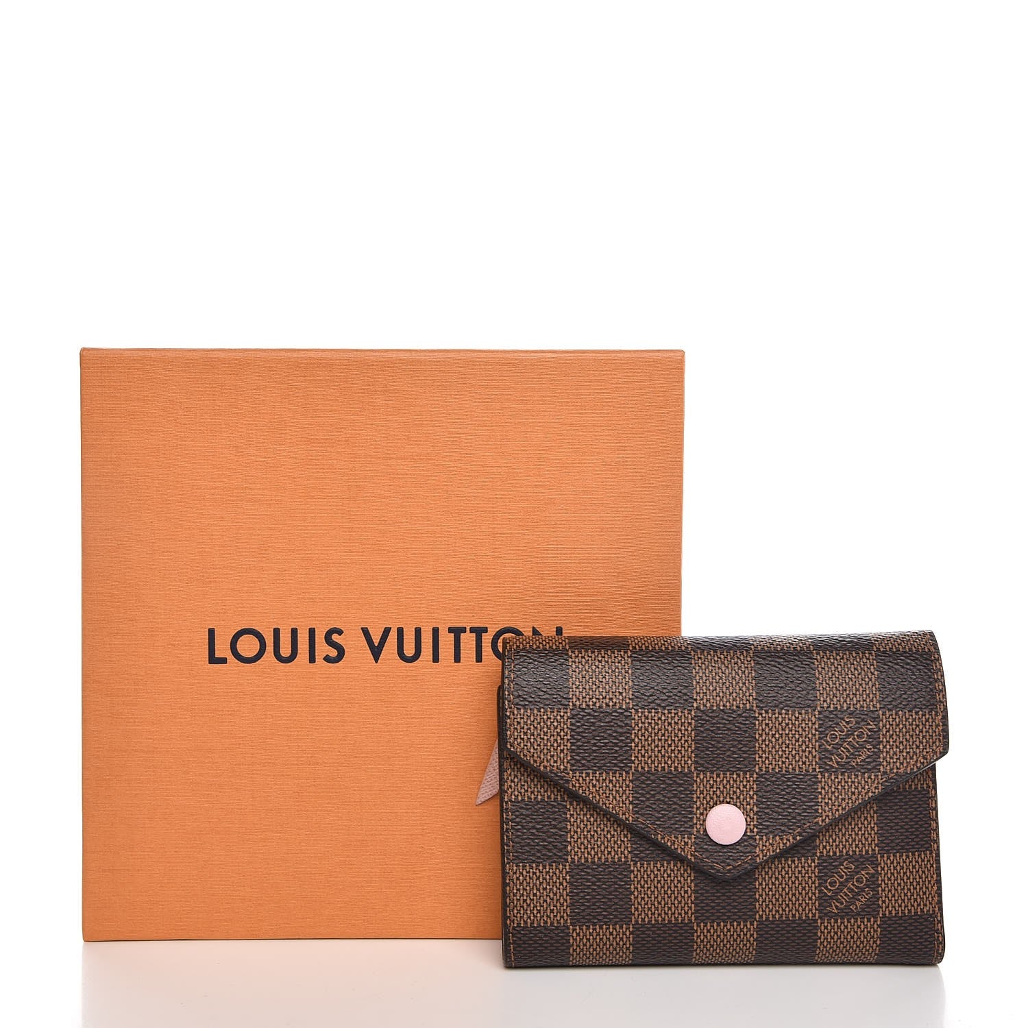 Louis Vuitton Damier Ebene Victorine Wallet Rose Ballerine 8 of 8
