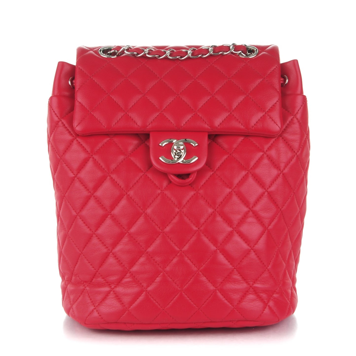 Calfskin Quilted Small Urban Spirit Backpack Red