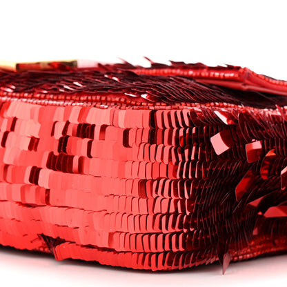 Fendi Sequin Paillettes Vitello Grace Sex and the City Baguette Mattone 10 of 10