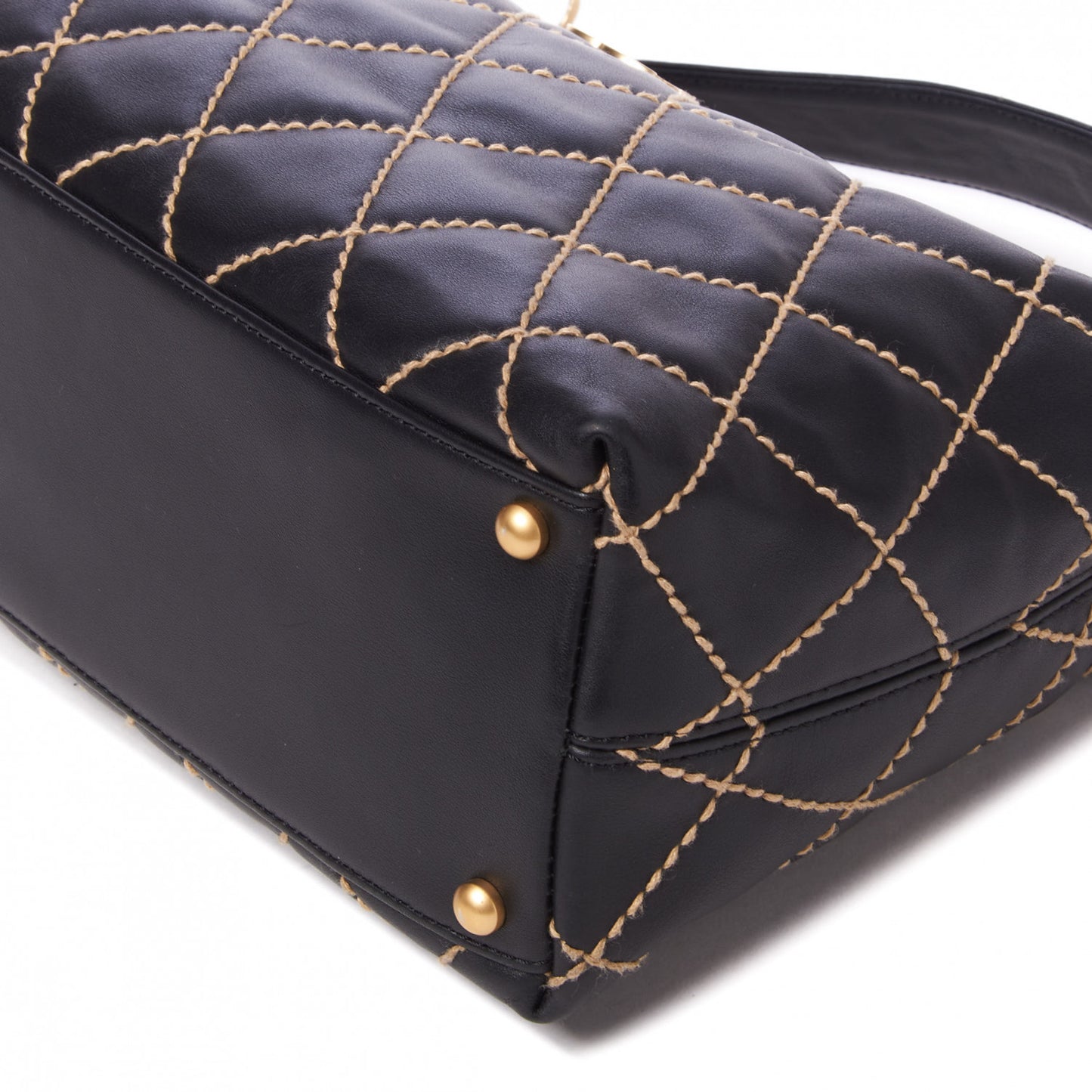 Calfskin Wild Stitch Hobo Black