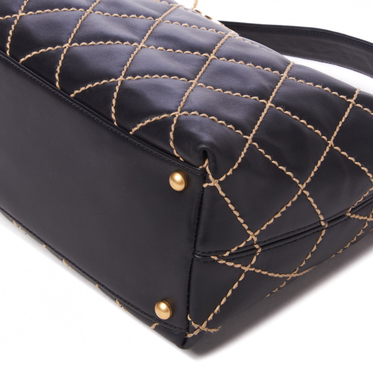 Chanel Calfskin Wild Stitch Hobo Black 4 of 9