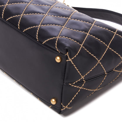 Chanel Calfskin Wild Stitch Hobo Black 4 of 9