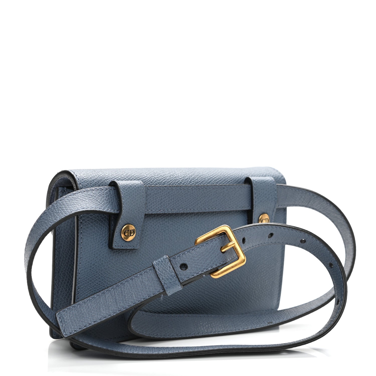 Christian Dior Grained Calfskin Saddle Belt Bag Denim Blue 3 of 10