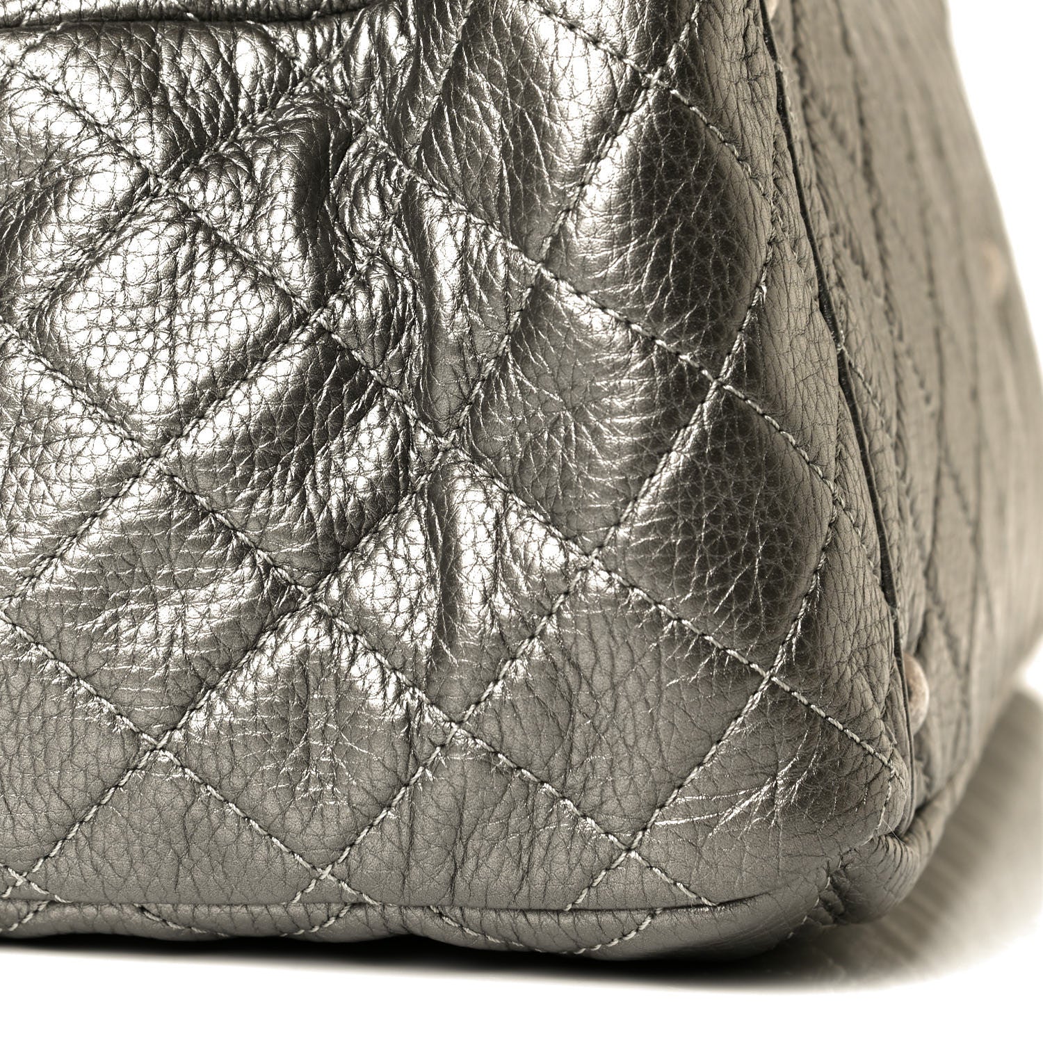 Chanel Metallic Calfskin Quilted XXL Travel Flap Bag Dark Silver 6 of 7