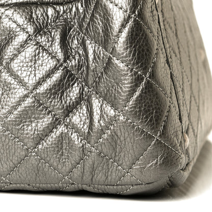 Chanel Metallic Calfskin Quilted XXL Travel Flap Bag Dark Silver 6 of 7