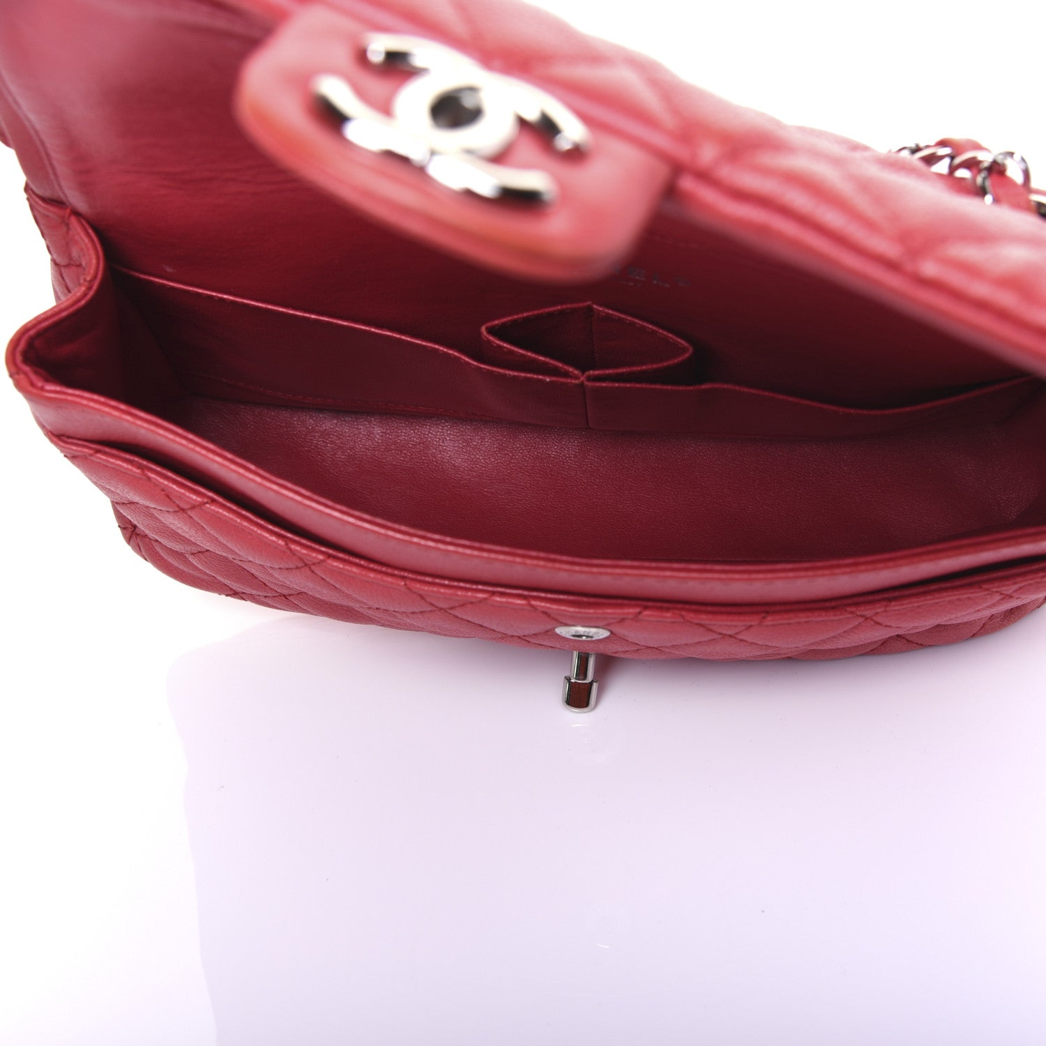 Chanel Washed Caviar Quilted Medium Double Flap Red 5 of 11