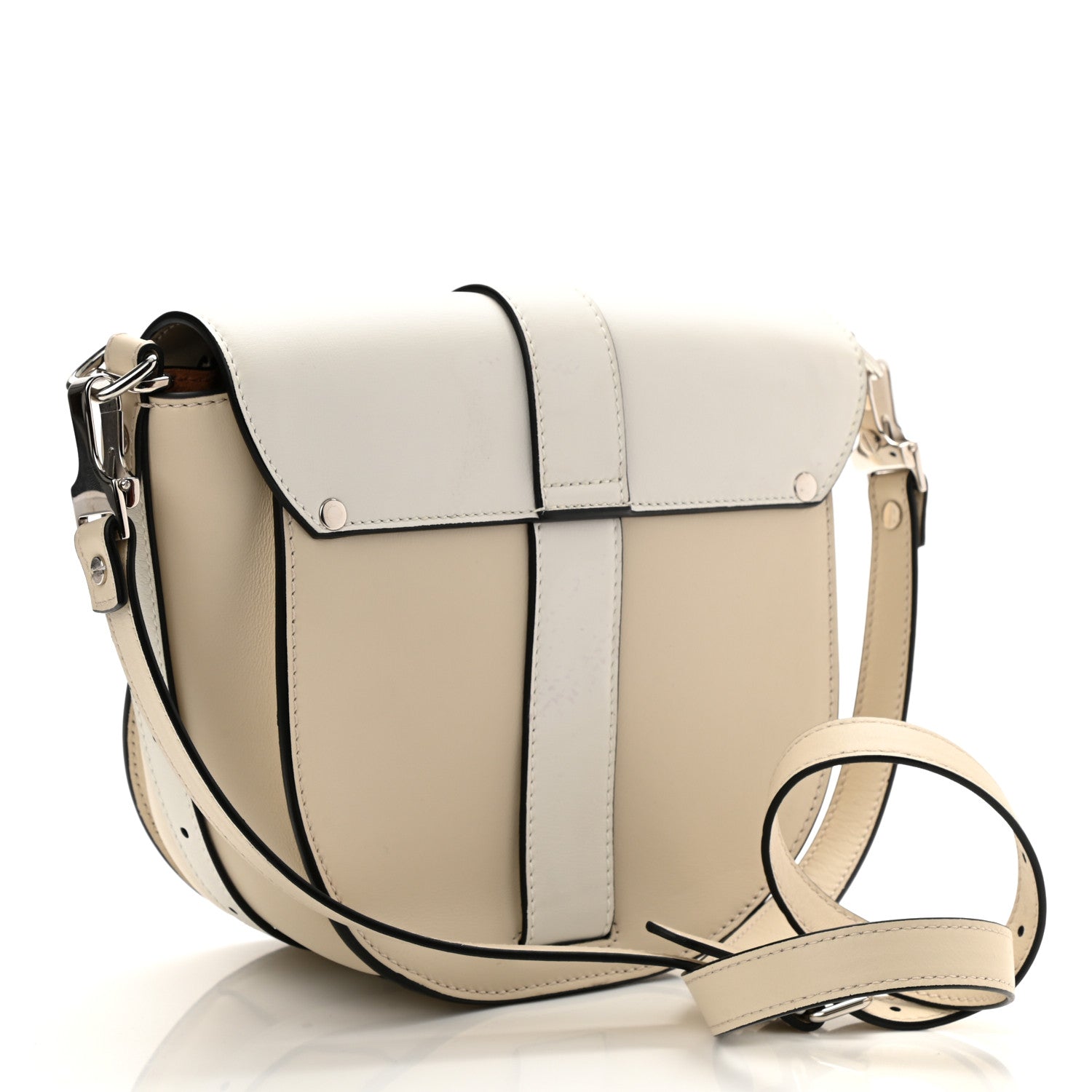 Proenza Schouler Calfskin PS11 Medium Saddle Bag Optical White Clay 3 of 8