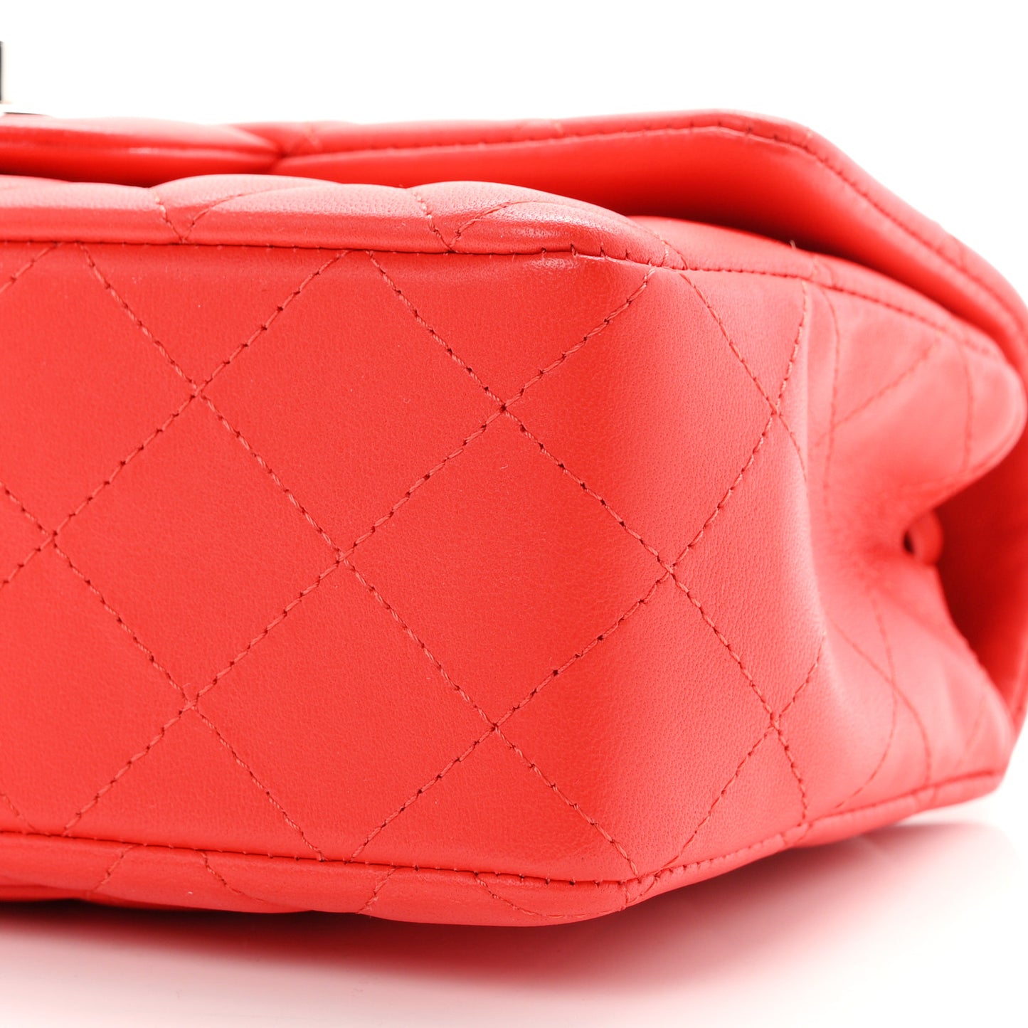 Lambskin Quilted Mini Rectangular Flap Red