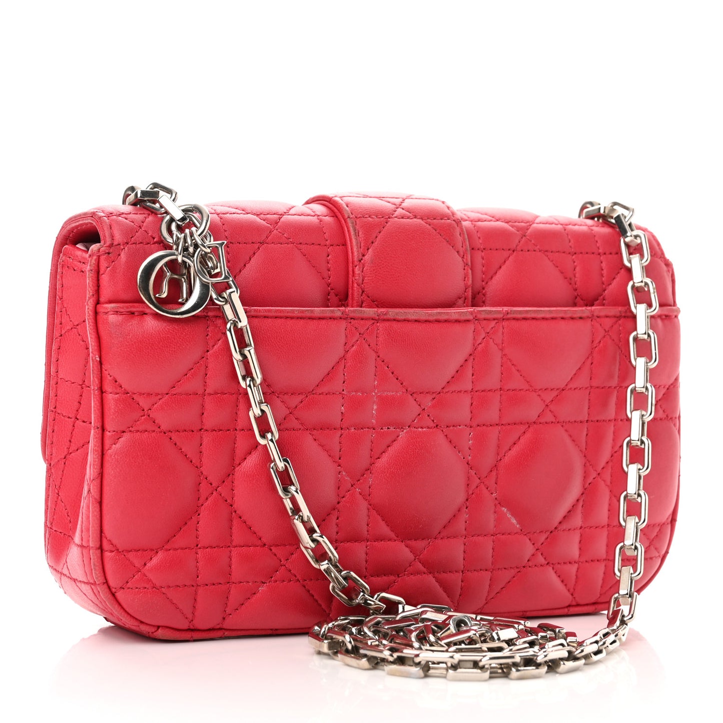 Lambskin Cannage Miss Dior Promenade Pouch Fuchsia