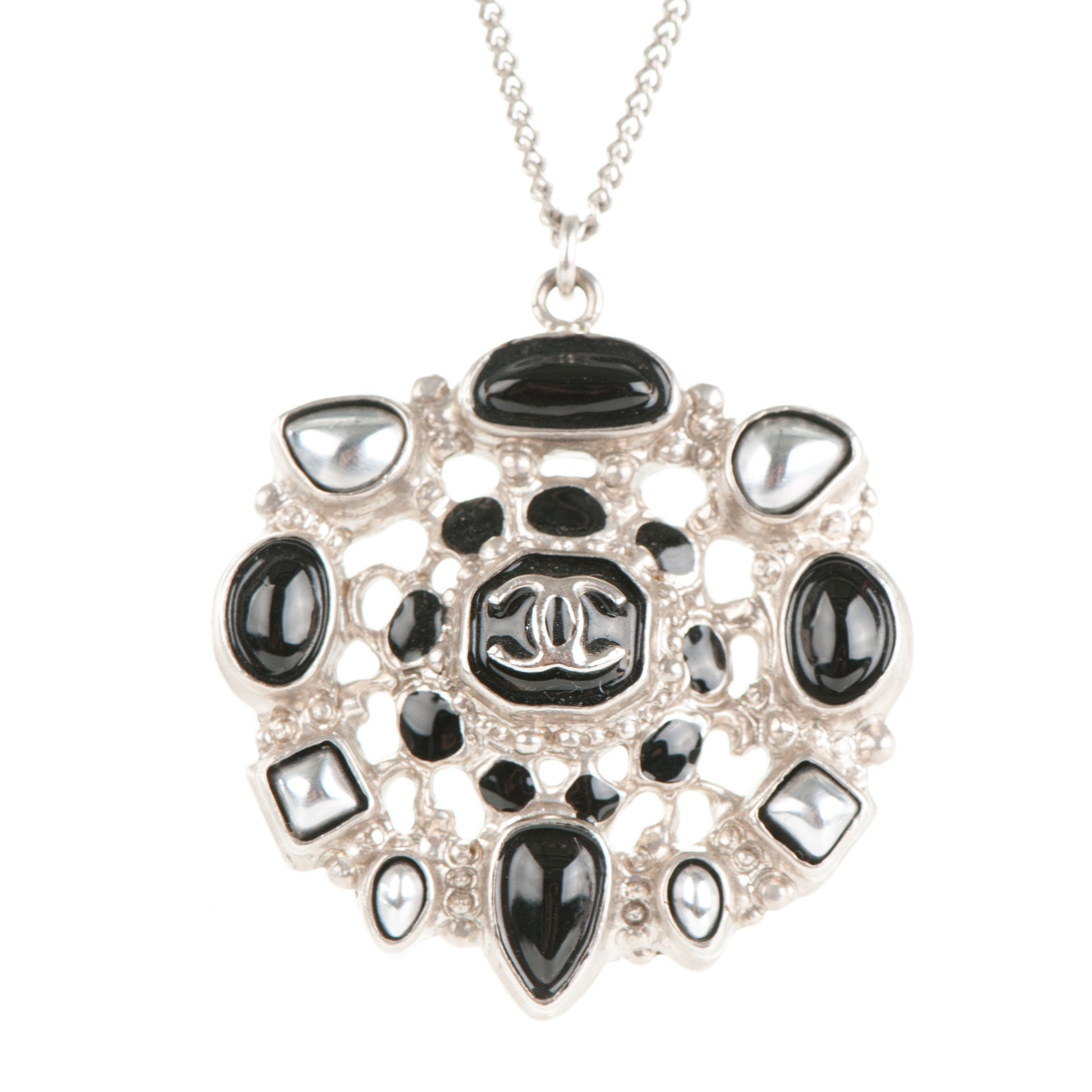 Chanel Enamel CC Pendant Necklace Black 3 of 4
