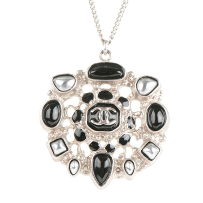 Chanel Enamel CC Pendant Necklace Black 3 of 4