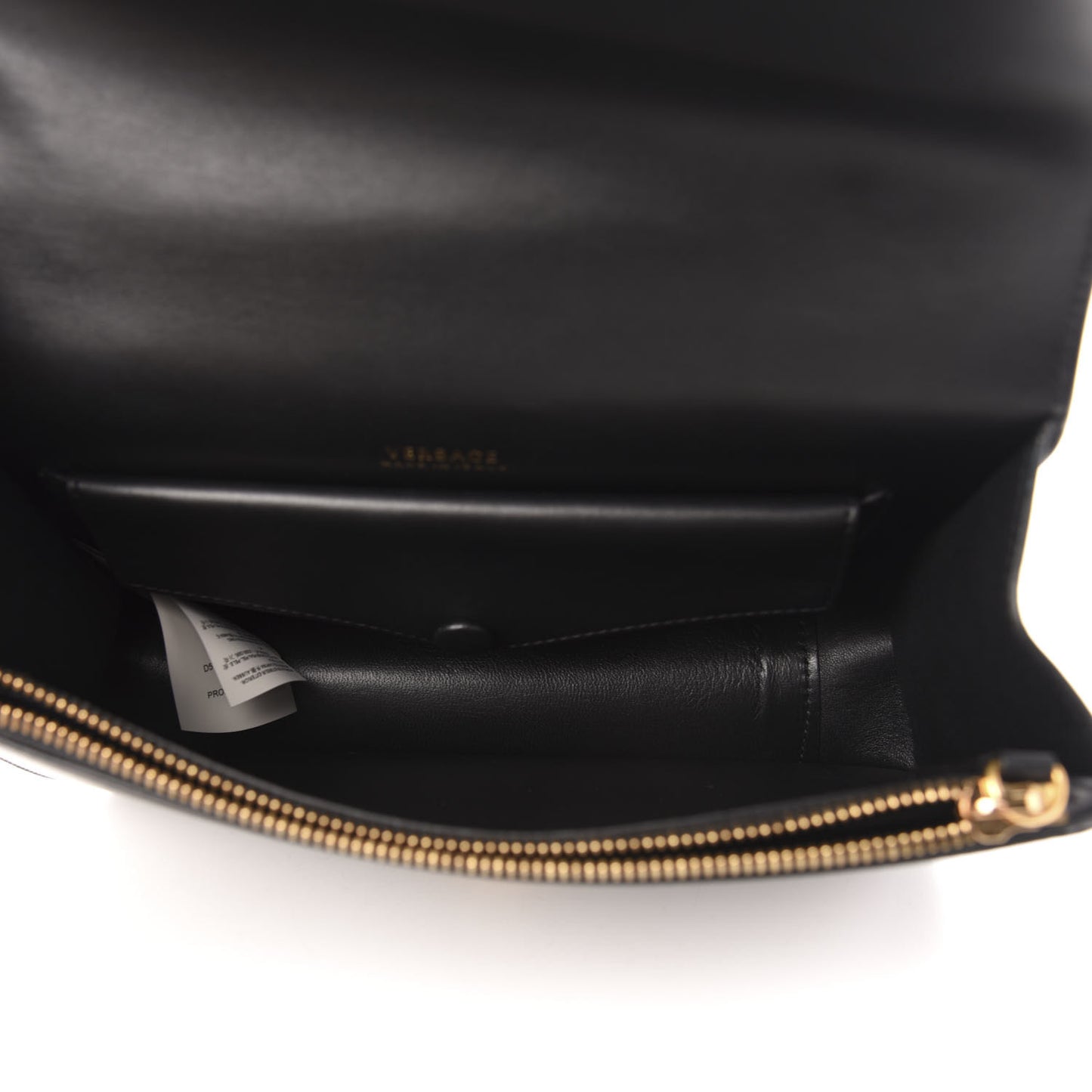 Vitello Barocco Virtus Top Handle Shoulder Bag Black