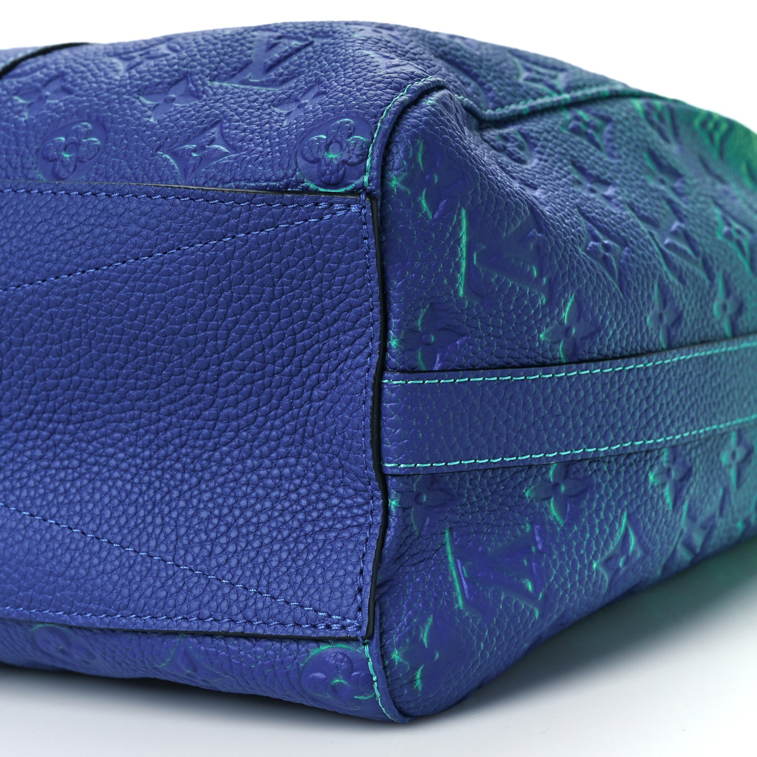 Louis Vuitton Taurillon Illusion Keepall Tote Bleu Vert 8 of 8
