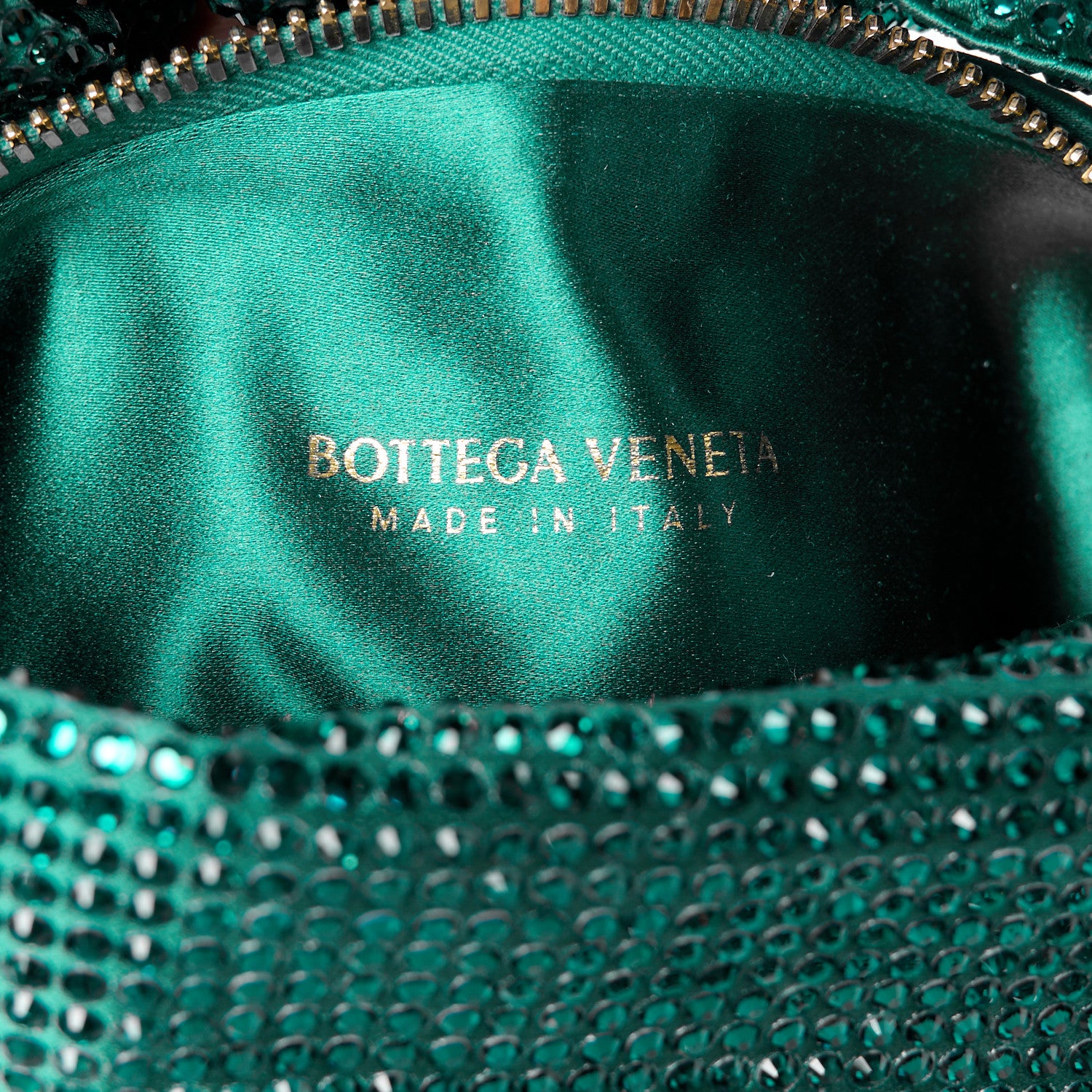 Bottega Veneta Crystal Embellished Satin Mini Hotfix Jodie Emerald 6 of 11
