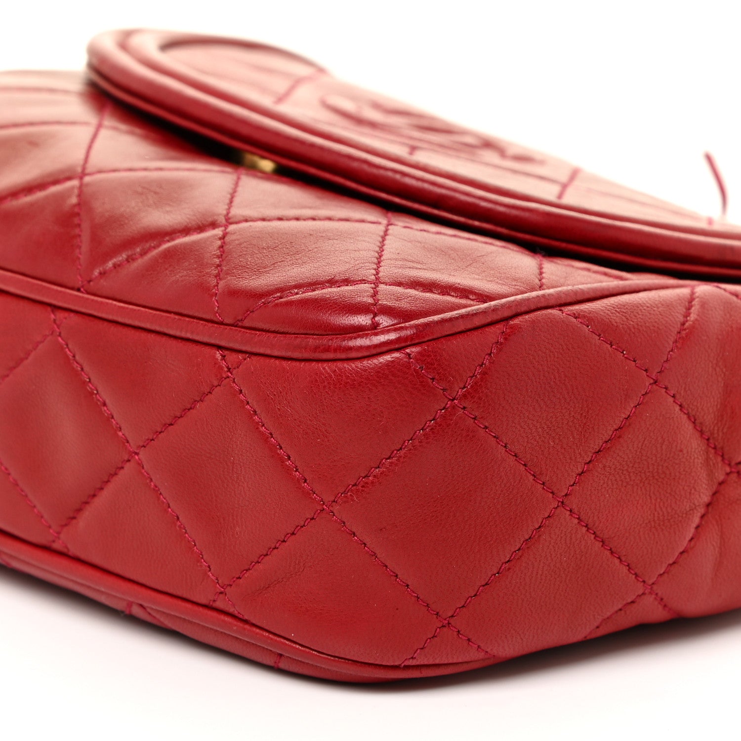 Chanel Lambskin Quilted Flap Tassel Camera Bag Red 10 of 21