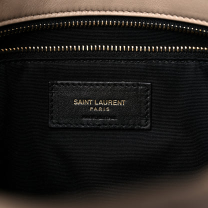 Saint Laurent Lambskin Quilted Small Loulou Puffer Monogram Chain Satchel Dark Beige 7 of 11