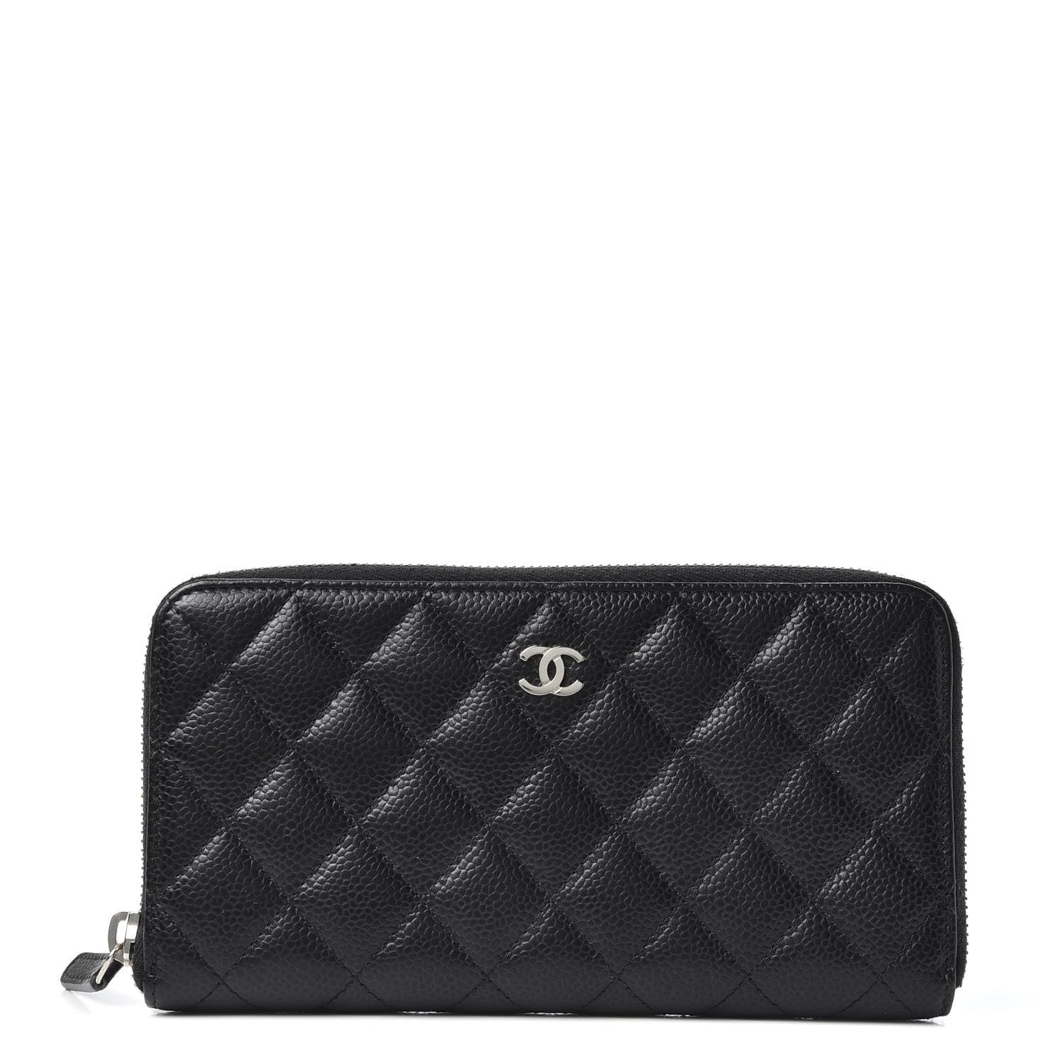Chanel Caviar Quilted Large Gusset Zip Around Wallet Black 1 of 9