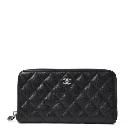 Chanel Caviar Quilted Large Gusset Zip Around Wallet Black 1 of 9