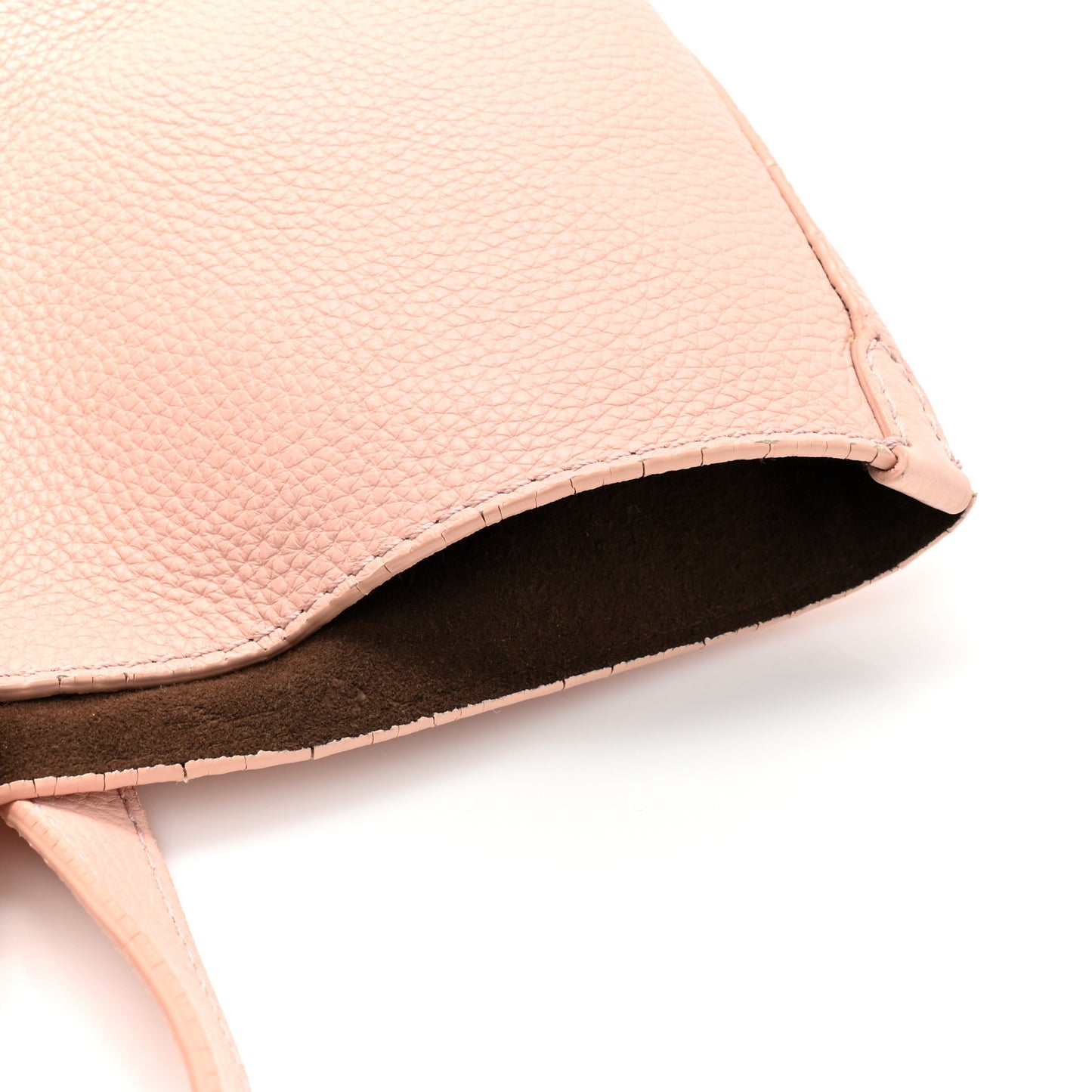 Grainy Calfskin Remington Tote Pale Ash Rose