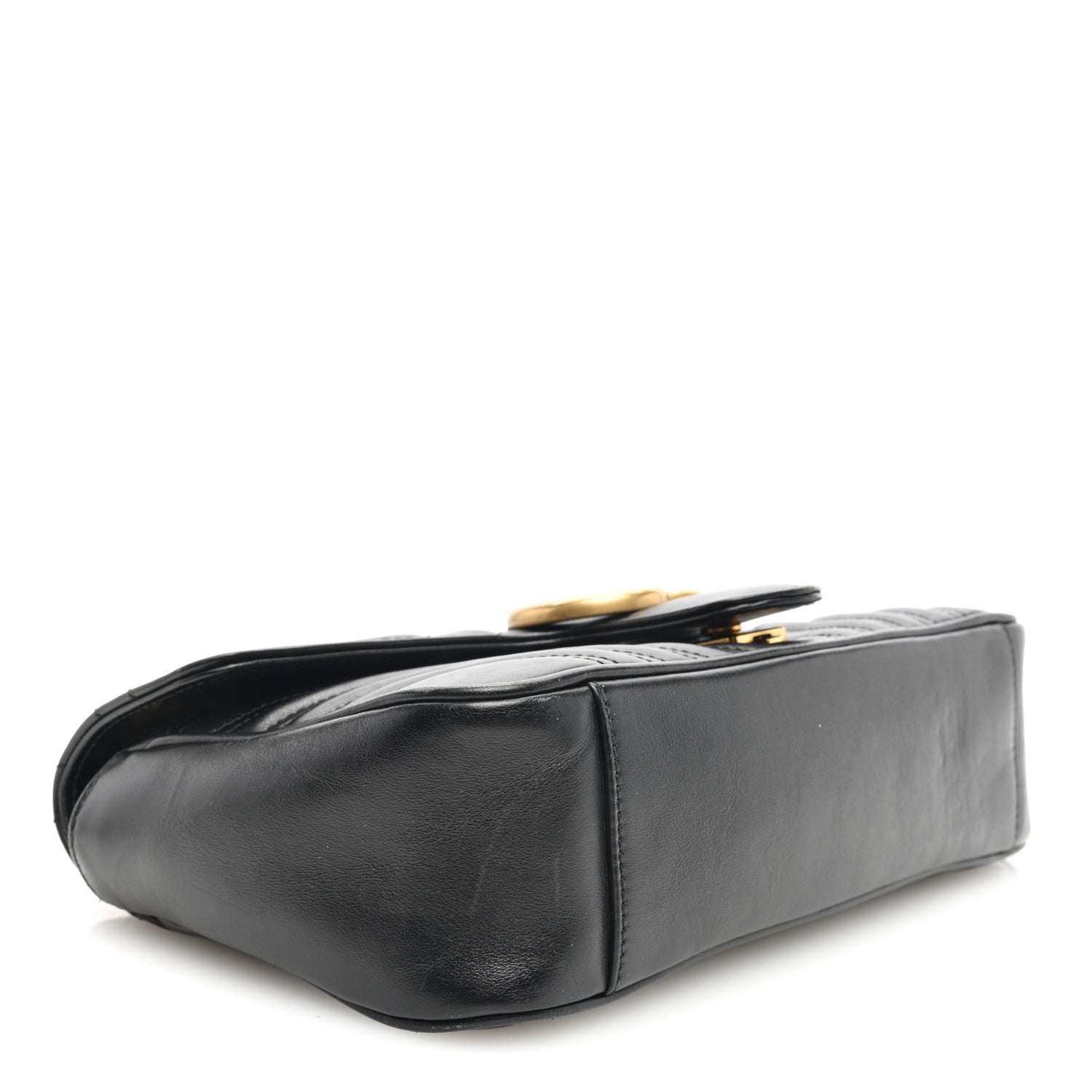 Gucci Calfskin Matelasse Small GG Marmont Shoulder Bag Black 4 of 10