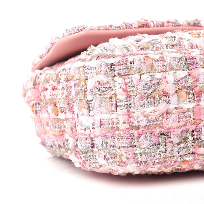 Chanel Tweed Medium Pearl Handle Flap Pink Beige Orange Ecru 8 of 9