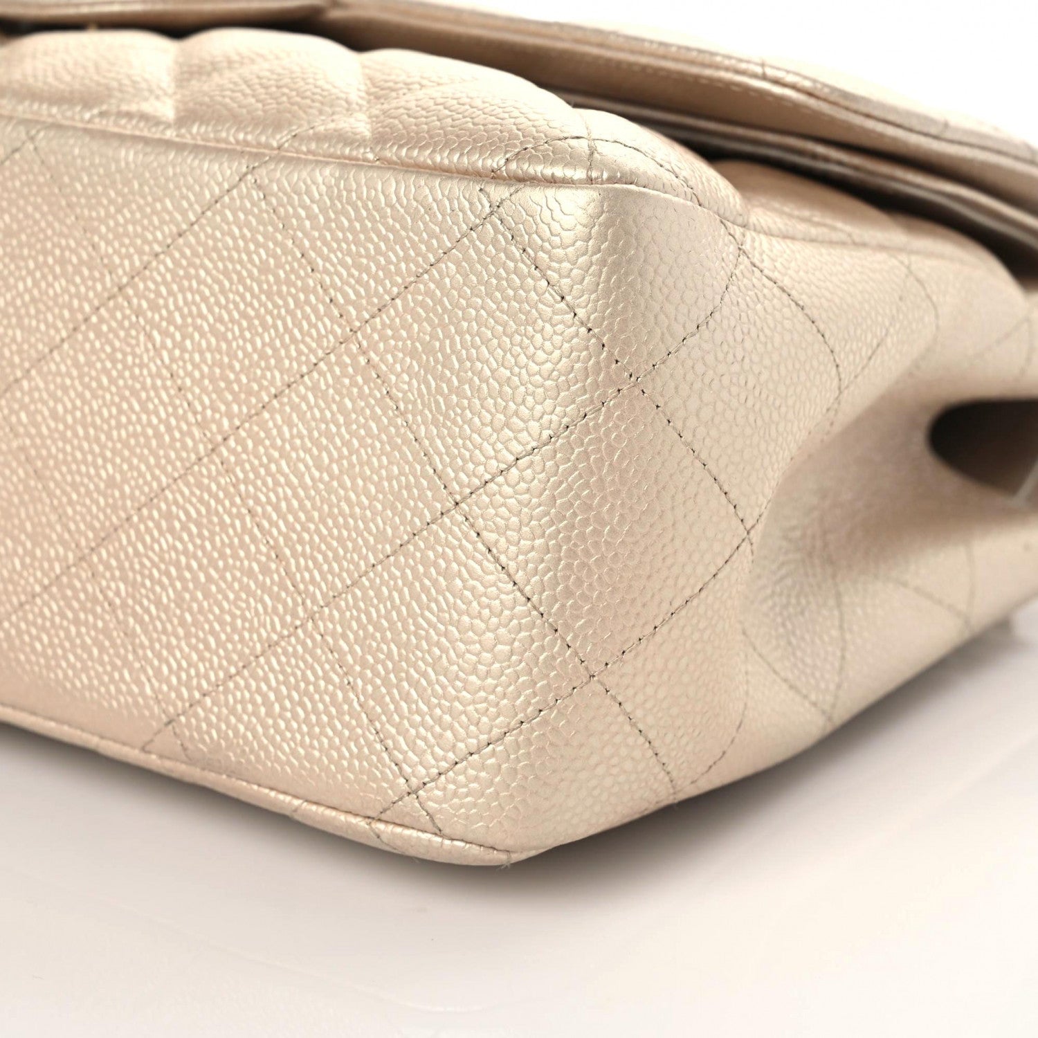 Chanel Iridescent Caviar Quilted Jumbo Double Flap Beige 6 of 16
