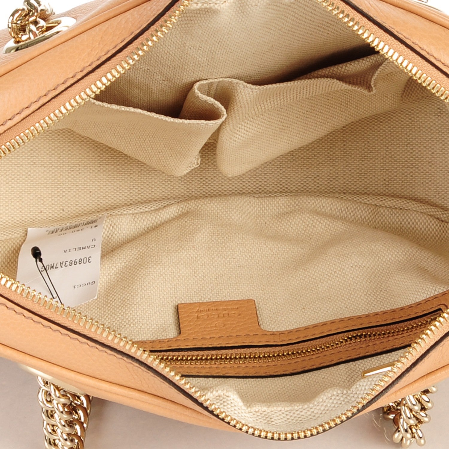 Gucci Pebbled Calfskin Small Soho Bowler Camelia 4 of 6