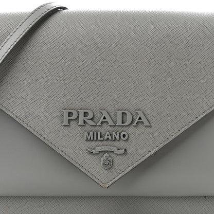 Prada Saffiano City Calfskin Monochrome Envelope Crossbody Nube 8 of 11