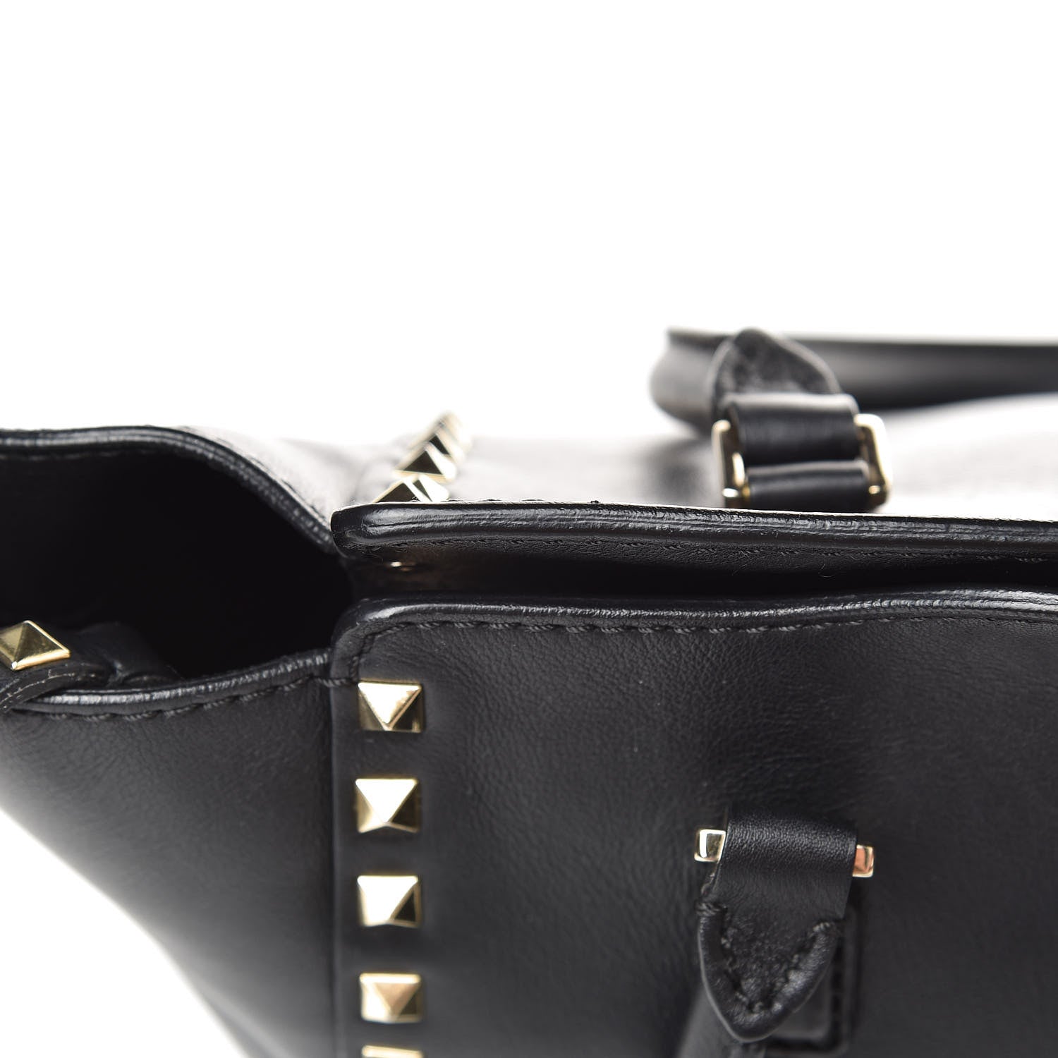 Valentino Garavani Vitello Small Rockstud Double Handle Tote Black 9 of 12
