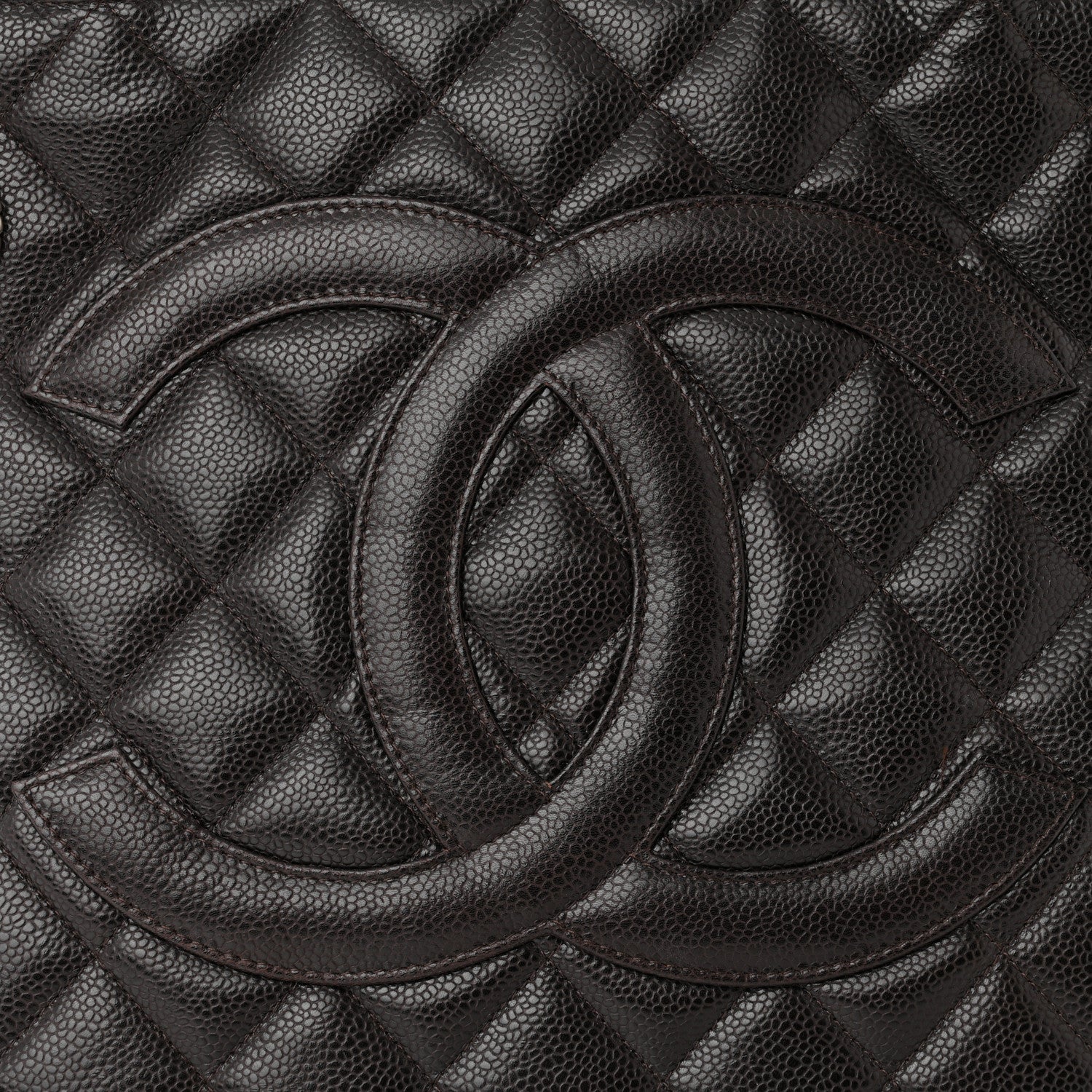 Chanel Caviar Quilted Medallion Tote Dark Brown 8 of 10