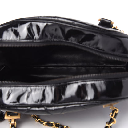 Chanel Patent Quilted Shoulder Bag Black 5 of 12
