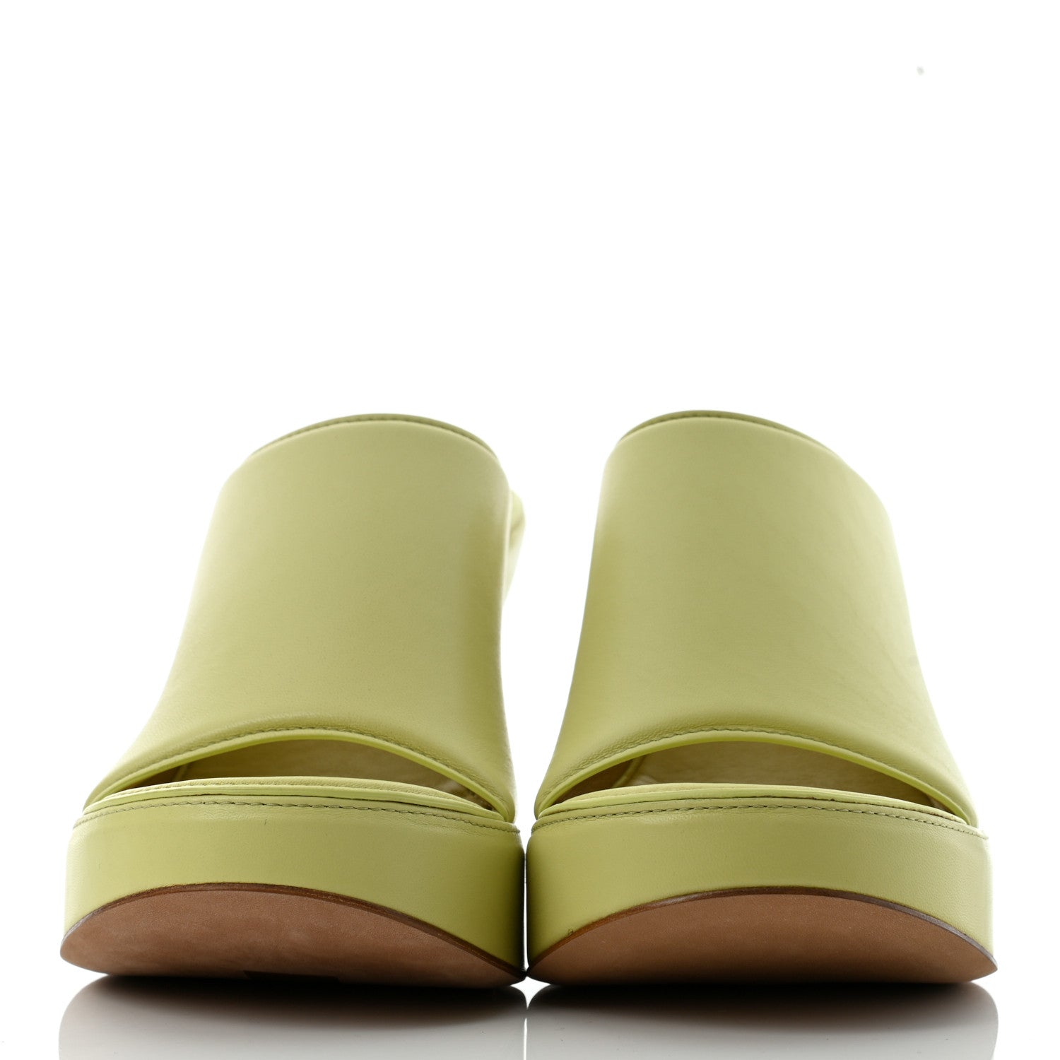 Bottega Veneta Nappa Slide Platform 115 Wedge Sandals 37 Seagrass 2 of 7