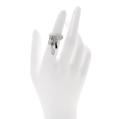 Hermes 18K White Gold Diamond Kelly Clochette Double Ring 50 5.25 2 of 8