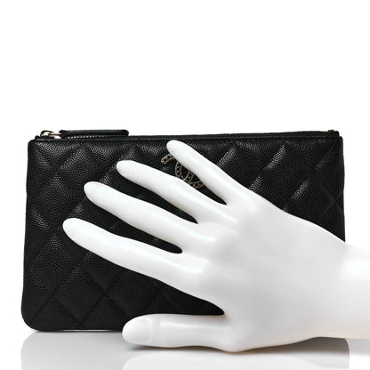 Chanel Shiny Caviar Quilted Strass CC Cosmetic Case Black 2 of 7