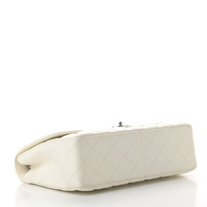 Chanel Caviar Quilted Jumbo Single Flap White 4 of 12