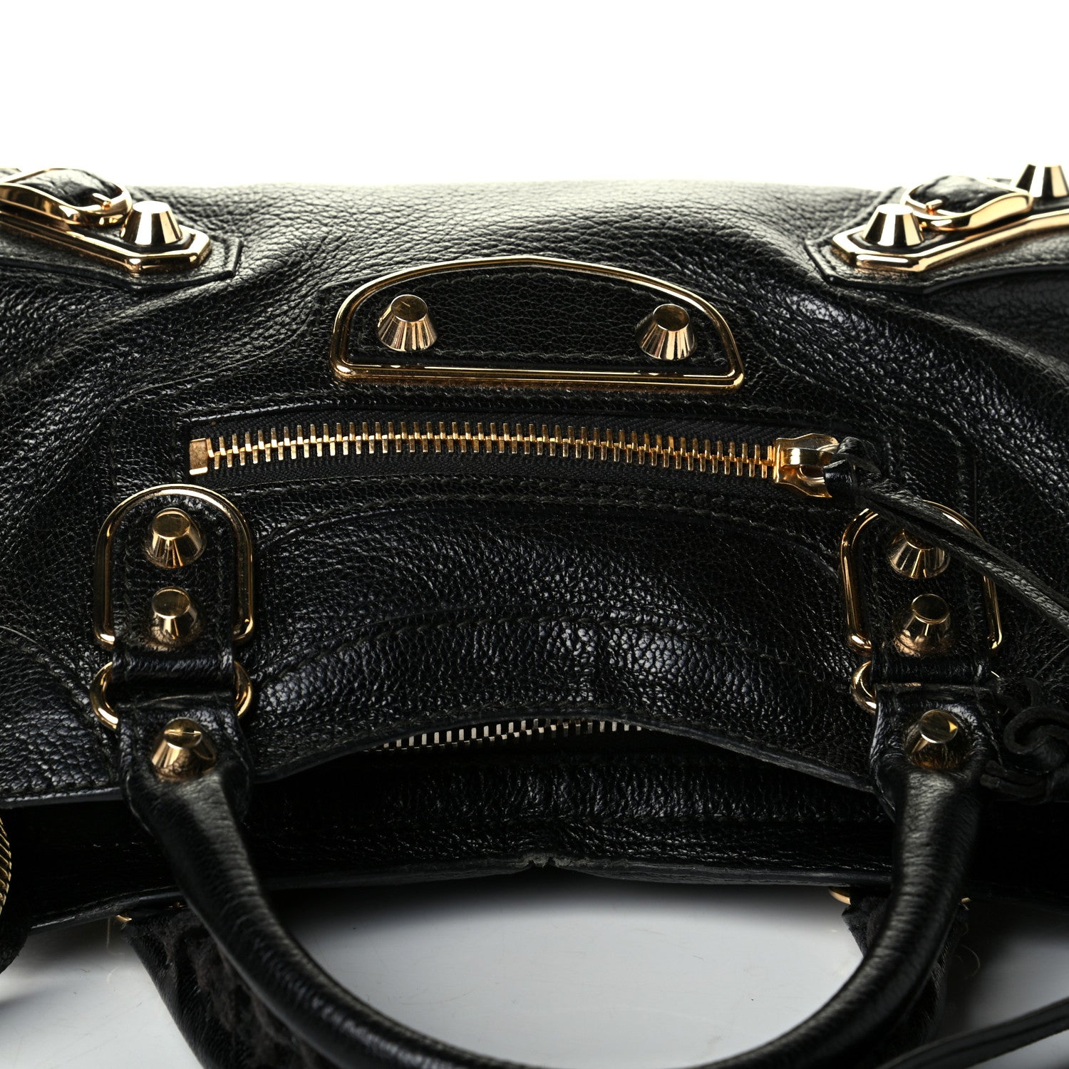 Balenciaga Chevre Gold Metallic Edge Hardware Mini City Black 7 of 8